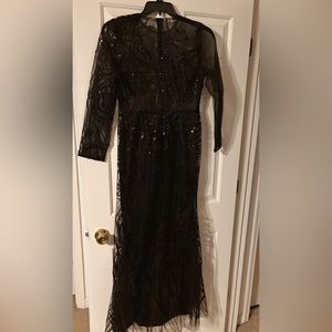 Brand New Black Sequin Evening Gown Dress